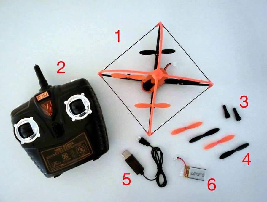 Arshiner XT001A Mini-Drohne RC-Quadrocopter: Der Lieferumfang