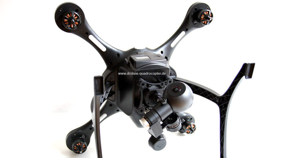 Ghostdrone 2.0 VR Quadrocopter Drohne von Ehang - Ansicht von unten: Kamera, Motoren, Gimbal